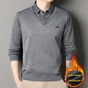 Top t-Shirt a righe da uomo abbigliamento Casual Business Hot Spring autunno <span class=keywords><strong>manica</strong></span> <span class=keywords><strong>lunga</strong></span> per <span class=keywords><strong>Polo</strong></span> - Product Image 6
