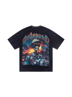 T-shirts à manches courtes imprimés directement sur tissu en encre blanche, style streetwear, 100 % coton, col en V, coupe ample