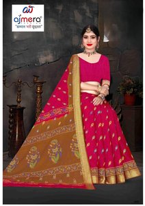 Elegantes Saris de Algodón de Diseño para Mujer, Modernos y con Protección Solar y Secado Rápido para la Oficina, Uso Diario, Fiestas y Eventos - Product Image 4
