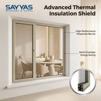 Ventana Moderna de Aluminio Sayyas JE86-IWS con Mosquitera Integrada, Ventanas Abatibles para Casas, Resistentes a Huracanes, para Villas