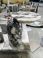 Massiver Marmor Calacatta Viola Marmor Hocker Tisch Beistell tisch für Schlafzimmer oder Wohnzimmer Marmor tische
