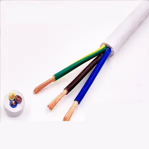 Copper cable White soft sheathed wire 18/20/17AWG 15AWG RVV 2 3 4 5 Cores Conductor RVV Cable White soft sheathed wire