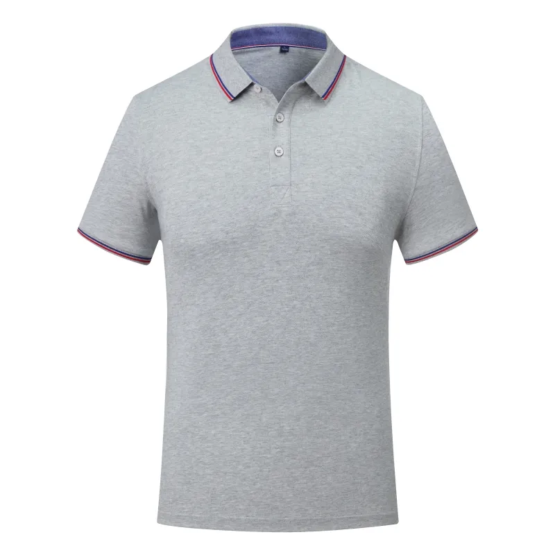 Grosir kualitas tinggi kaus 100% katun pakaian jalanan musim panas kaus Polo katun bordir pria mode kasual dengan Logo kustom
