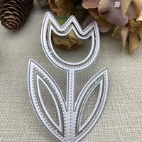 Matrice de découpe en métal motif Fleur de Tulipe pour albums photo DIY, boîtes cadeaux, cartes en papier, cartes de vœux et scrapbooking