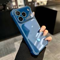 Coque de téléphone de luxe en verre trempé pour iPhone 17 13 14 15 16 Pro Max 18 Pro, coque arrière antichoc Candy, protection intégrale