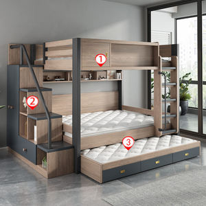 Letto a Castello per Bambini con Letto Estraibile Mobili per la Casa Stile Nordico Letto Alto e <span class=keywords><strong>Basso</strong></span> Moderno Letto a Castello Multifunzionale - Product Image 1