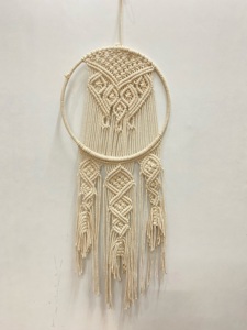 Macramé fait à la main attrape-rêves tenture murale en coton naturel pour la décoration de la maison et du jardin artisanat pour anniversaire ou Ramadan - Product Image 2