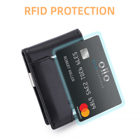 Portefeuille minimaliste RFID avec LOGO personnalisé Portefeuille mince en cuir pour homme avec pince à billets Portefeuille de voyage pour homme