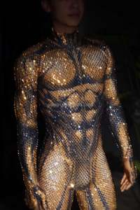 Atuendo <span class=keywords><strong>de</strong></span> actuación <span class=keywords><strong>de</strong></span> una pieza ajustado Sexy para hombre para club <span class=keywords><strong>de</strong></span> baile y escenario diseño <span class=keywords><strong>de</strong></span> cristal ropa <span class=keywords><strong>de</strong></span> actuación <span class=keywords><strong>de</strong></span> <span class=keywords><strong>Ballet</strong></span> ropa <span class=keywords><strong>de</strong></span> club nocturno - Product Image 2