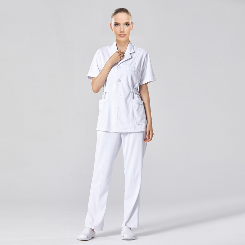 Women's white blazer collar short sleeve (single top)