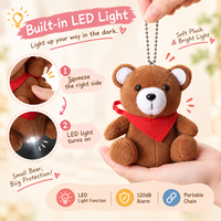 Alarme personnelle pour enfants MEINOE 120 dB en peluche en forme d'ours avec chaîne de traction et lumière LED SOS – Vente en gros directe usine OEM