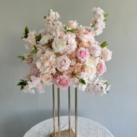 Luxuriöse Rote Künstliche Rosen-Blumenkugel Hochzeitstisch-Mittelstück Seiden-Blumenarrangement Schul- und Partydekoration Handgefertigt