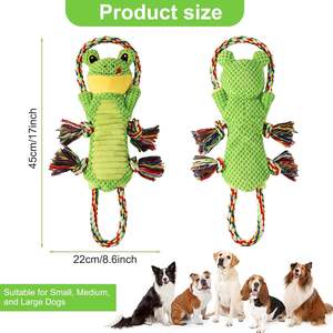 Rana verde interior poliéster PP algodón lujo mascota perro movimiento interactivo masticar juguetes chirriantes recién llegados - Product Image 4