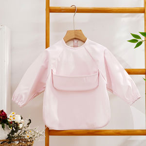 Baberos de Alimentación para Bebés y Niños Pequeños, Lavables e Impermeables, de PU, con Estampado, Mangas Largas, Diseño Plegable, en Oferta - Product Image 2