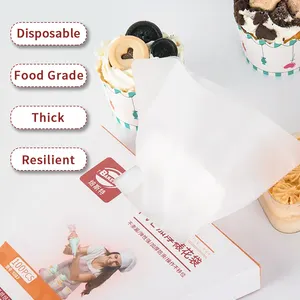 Disposable st tek kullanımlık kek buzlanma üstsüz pasta çanta kalın boru çanta İpucu Set ve memeler Cupcake için Set