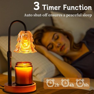 Lampe chauffe-<span class=keywords><strong>bougie</strong></span> avec minuterie et variateur d'intensité, hauteur réglable, décoration d'intérieur pour salon, chambre, bureau, cadeau vintage pour femmes, maman - Product Image 4
