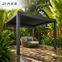 Jiake 6063-T5 Aluminium-Pergola mit Motorisiertem Lamellendach für Tropischen Garten, Terrasse, Outdoor-Wohnbereich, Pavillon