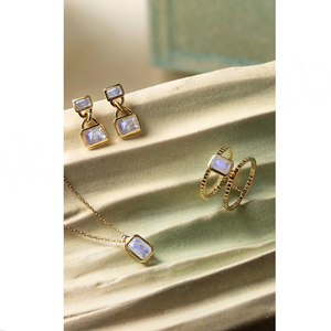 S925 14K Rose Glod Plated Special Design Jewelry Natural Large <b>Moonstone</b> <b>Earrings</b> Best Factory Design Sliver Factory Jewelry - Product Image 6