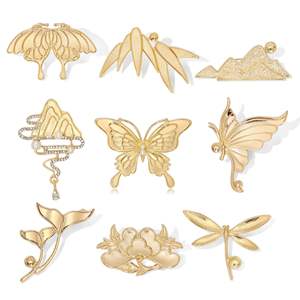 Vente en gros de bijoux exquis pour femmes en plaqué or Broche libellule à la mode Broche <span class=keywords><strong>papillon</strong></span> en métal - Product Image 1