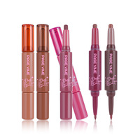 Crayon à lèvres mat violet mûre longue tenue, waterproof, non-collant, double embout, naturel, pour maquillage des lèvres