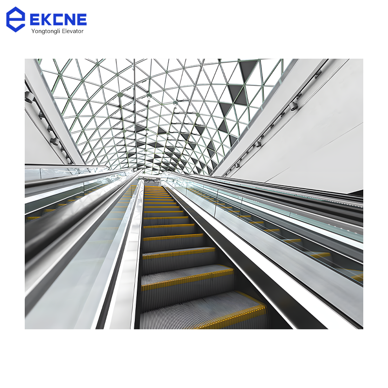 Stainless Steel Tempered Glass Design Escalator
