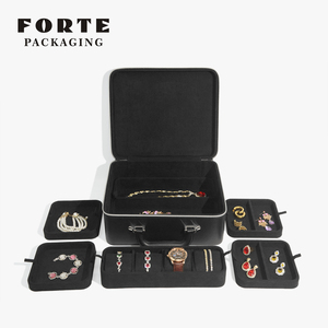 FORTE Boîte à bijoux de luxe de grande capacité Bracelet Colliers Bijoux Caes Montre Boîte à bijoux de <span class=keywords><strong>voyage</strong></span> pour femmes Stockage de bijoux - Product Image 1
