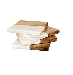 Posavasos de taza de té antiadherente de madera de mármol ecológico, alfombrilla cuadrada de piedra Natural para mesa de restaurante de Hotel en casa, venta al por mayor - Product Image 6