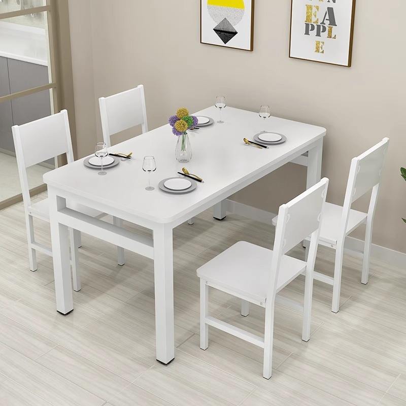 White table and four chairs