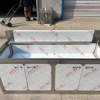 Armoires d'évier de cuisine commerciales sur mesure, autoportantes, robustes, résistantes à la corrosion, en acier inoxydable, capacité de charge 300 kg/m
