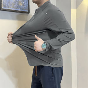 Sudadera de compresión con soporte y media cremallera para hombre, Top de fitness de manga larga con cremallera para entrenamiento de invierno, gimnasio, hecho para correr - Product Image 3