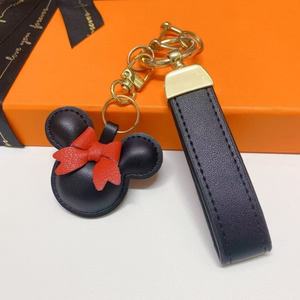 Nuevo Llavero de Diseño de Lujo de <span class=keywords><strong>Minnie</strong></span> Mouse, Llavero de Cuero PU con Lazo y Orejas de Ratón, Colgante para Bolso de Mujer - Product Image 1