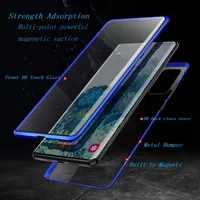 Étui de téléphone en verre magnétique double face en métal à protection intégrale 360° pour Samsung S25 Ultra S22 S23 S24 Ultra Plus FE Bumper Cover