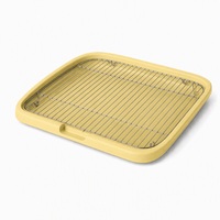 Bac d'entraînement pour animaux de compagnie 65 x 50 x 6,5 cm, grille en fil métallique, bac à litière pour chien, grille de toilette en PP pour l'entraînement des chiots en intérieur