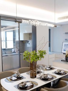 โคมไฟระย้า<span class=keywords><strong>แก้ว</strong></span>ห้อย<span class=keywords><strong>น้ำ</strong></span>ปรับความสูงได้พร้อมโคมไฟโลหะติดเพดาน - Product Image 3