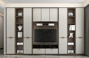 Modern Light Luxury Solid Wood TV Stand Full Wall Storage Wall Mounted <b>Unit</b> for Living Room Bedroom or Hotel - Product Image 5