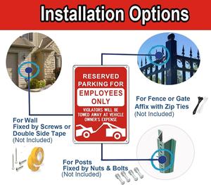 Panneau de stationnement réservé aux employés Les contrevenants à la conception en aluminium debout seront remorqués Frais du propriétaire <span class=keywords><strong>Slogan</strong></span> d'avertissement clair - Product Image 3