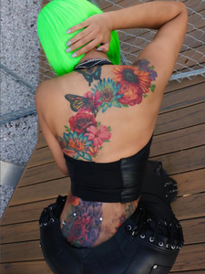 Nuovi Arrivi FloralCharm: Completo Sexy con <span class=keywords><strong>Pantaloni</strong></span> in Ecopelle e Gilet per Donna - Product Image 3