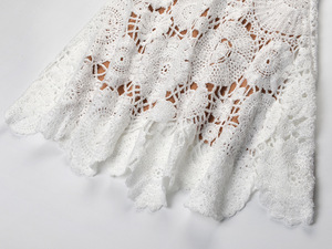 Robe Courte en Tricot Ajustée à Bretelles Fines avec <span class=keywords><strong>Crochet</strong></span> et Fleurs Creuses, Haute Qualité, Sexy et Décontractée pour Femme - Product Image 4