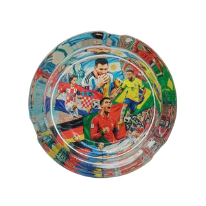 USA Stock 6Pcs Football Star Glass Ashtray Set Themed Square Glass Ashtrays Display Box Smoking Accessories - Product Image 3