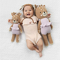 Jouet en peluche tricoté sur mesure, renne de Noël, cadeau pour enfants, super doux et kawaii, animaux en peluche tricotés, poupées