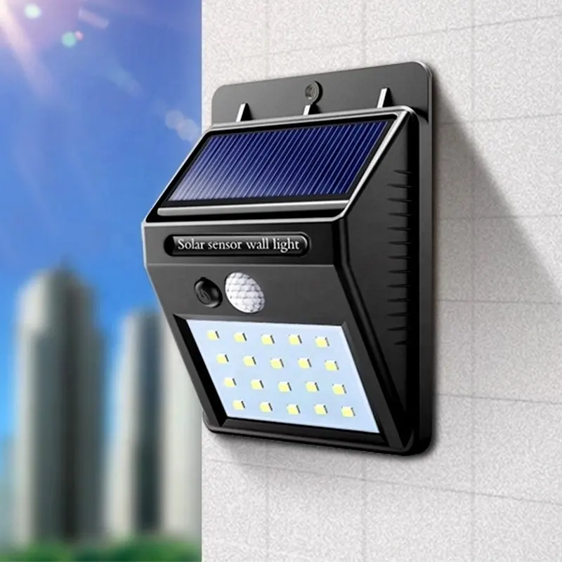 Harga grosir Super terang Panel surya Led Jalan Taman baterai bertenaga lampu tempel dinding Sensor gerak untuk lampu luar ruangan