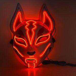 Halloween pour <span class=keywords><strong>Fortnite</strong></span> Sky Fox LED brillant personnalisé Style japonais faux masque TikTok Kuaishou fête et masques drôles - Product Image 4