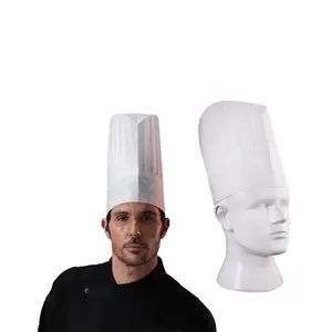 Factory Customized Adjustable White Black Non Woven Paper Chef Hat for Cooking Baking Painting