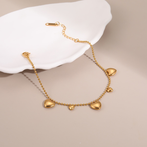 สร้อยคอและกำไลรูปหัวใจชุบสแตนเลส ทันสมัยและใช้งานได้หลากหลาย - ไม่ซีดจาง หรูหราและสง่างาม - Product Image 5