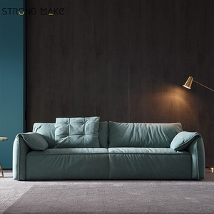 Nouveau canapé sectionnel modulaire en cuir d'intérieur minimaliste canapés de salon petit canapé <span class=keywords><strong>causeuse</strong></span> <span class=keywords><strong>2</strong></span> <span class=keywords><strong>places</strong></span> gris à <span class=keywords><strong>vendre</strong></span> - Product Image 5