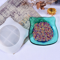 YS boîte de rangement irrégulière moule en Silicone chat tête en forme de plateau plaque conteneur boîtier boîte résine moule bricolage cristal époxy moule