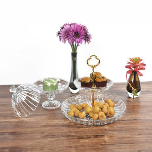 Bases para Tartas de Dos Niveles, Redondas, Cuadradas, en Forma de Corazón de Loto, de Cristal, con Tapa, para Tartas y Pasteles - Product Image 6