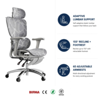 Chaise de bureau ergonomique moderne avec dossier inclinable à cinq positions, certifiée BIFMA CE, confortable et durable, pour poste de travail et usage domestique, en stock