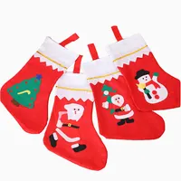 Wholesale Santa Claus Snowman Elk Christmas Stockings Gifts Bag Christmas Sack Candy Socks Party Decoration Accessories