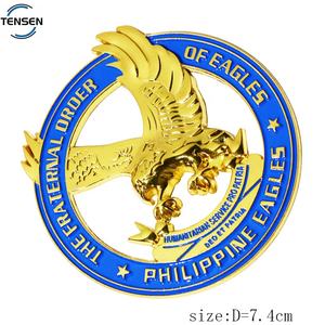 高品质圆形金属汽车标志徽章合金铭牌压铸，带服装和汽车贴纸 - Product Image 2